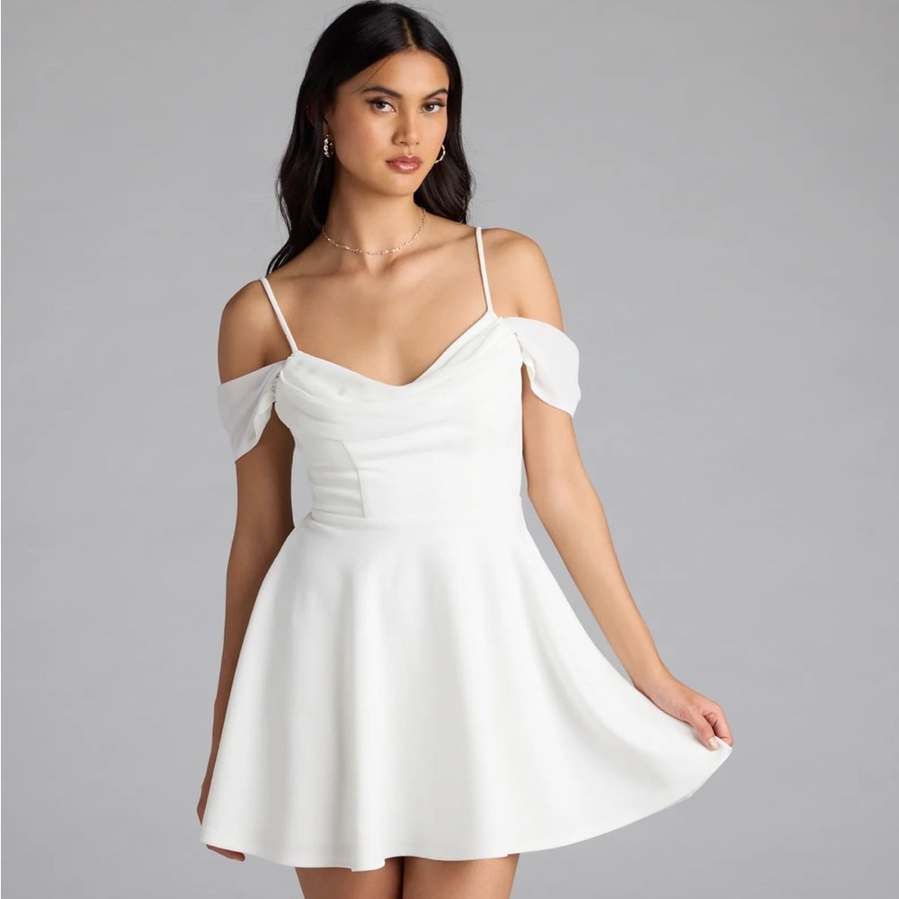 Windsor White Sleeveless Fit and Flare Mini Dress
